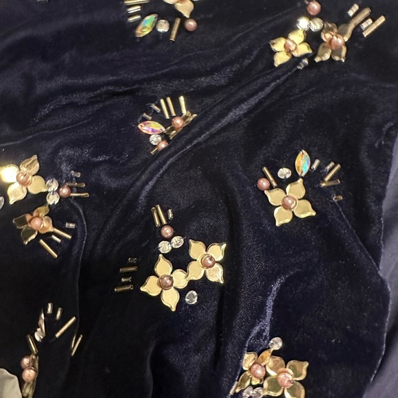 ASOS - Plunging Navy Blue Velvet Kimono Mini - 00 - Picture 4 of 5